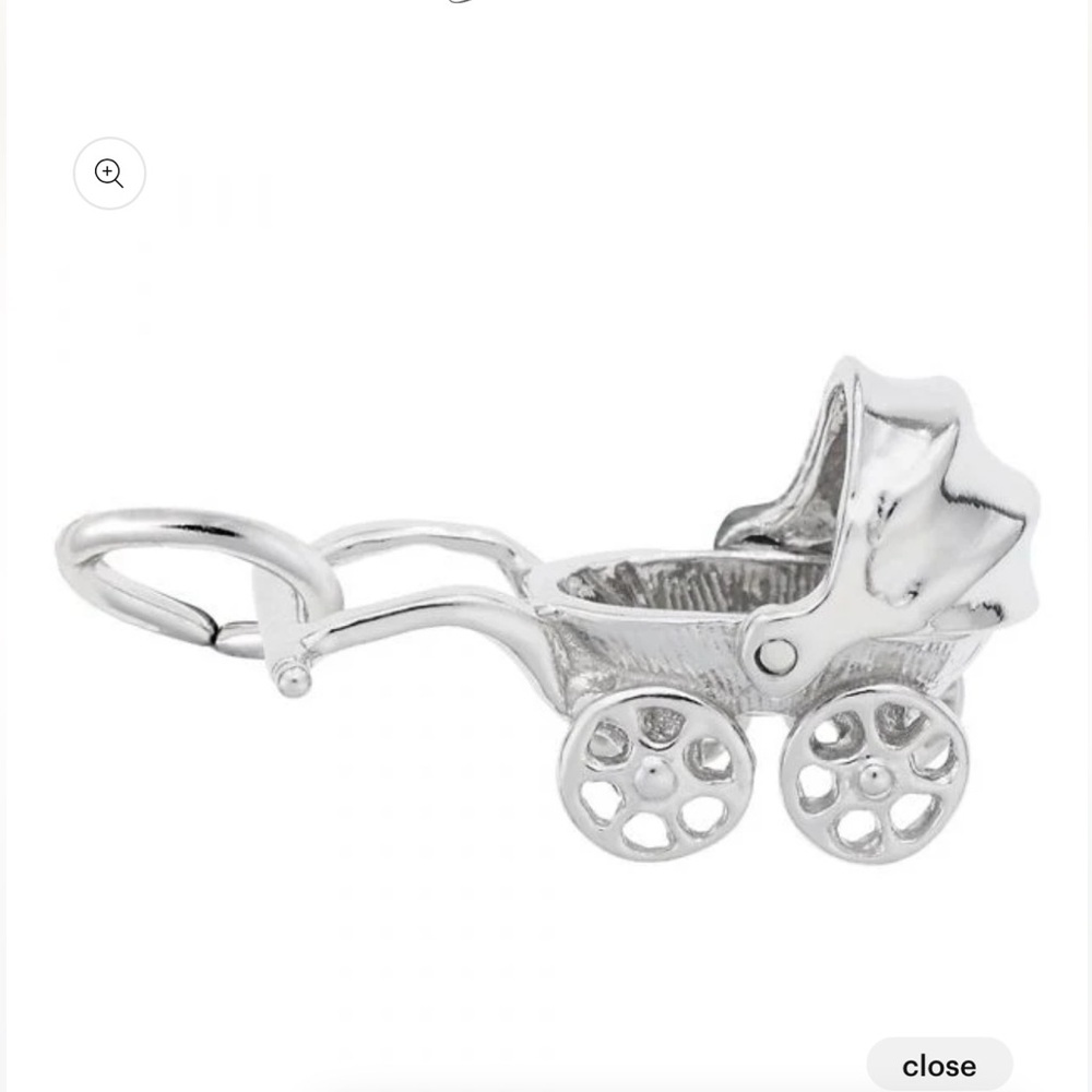 Rembrandt Sterling Silver Canopy Baby Carriage Charm